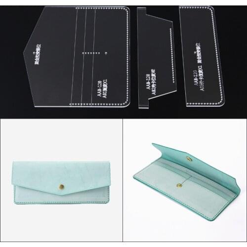 1Set DIY Holding a long wallet with a wallet Acrylic Template Leather Craft Sewing Pattern Accessories 19*9*1cm
