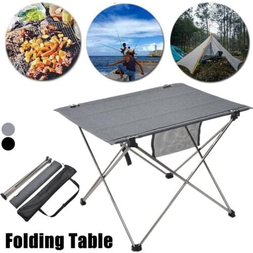 1Pc Portable Outdoor Folding Table Ultra-light Aluminum Alloy Collapsible Desk for Camping Fishing Picnic Barbecue