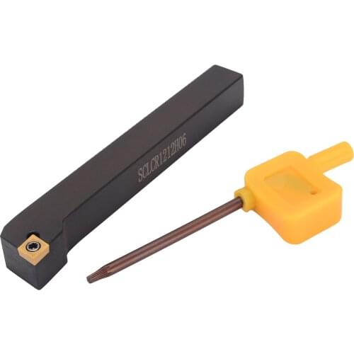 Practical Lathe Turning Tool 1Pcs SCLCR1212H06 Boring Bar + 10Pcs CCMT060204-HM VP15TF Carbide Inserts Golden Blades with Wrench