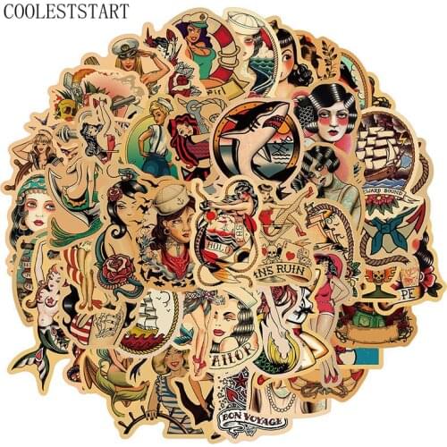10/50Pcs/pack Sexy Sailor Girl Mans Ruzn Stickers For Motorcycle Skate Bike Mobile Guitar Toy Refrigerator Laptop Gift Sticker