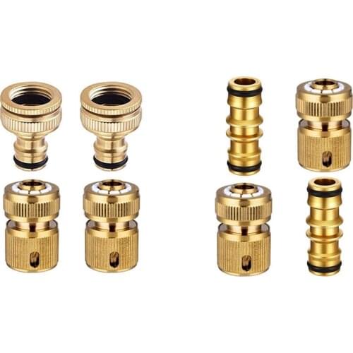 4 Pieces Garden Hose Tap Connector 1/2 Inch and 3/4 Inch & 4 Pack Garden Hose Quick Connector Male Hose End Connector