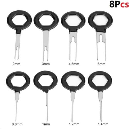 8PCS Stainless Steel Wire Terminal Removal Tools Car Electrical Wiring Crimp Flexible Kit Terminal Ejector Kit