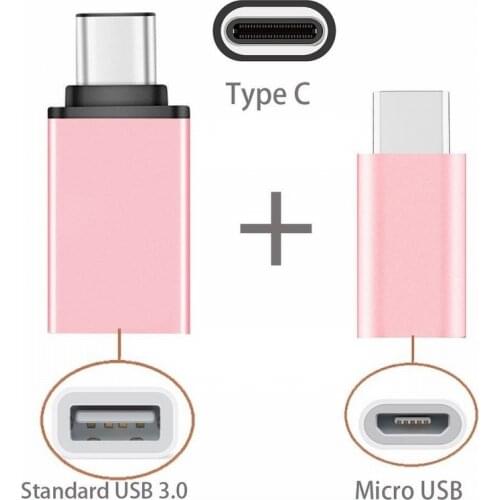 2in1 Type C to USB OTG Adaptor Type-C to Micro USB Adapter For Huawei Honor 10 8 9 p20 lite xiaomi mi 8 Leeco Le 2 3 Accessories