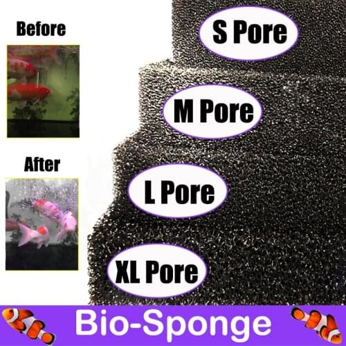 Aquarium Biochemical Cotton Filter Practical Pond Foam Sponge Filter Black Fish Tank Accessories Multiple Size S M L XL Pore
