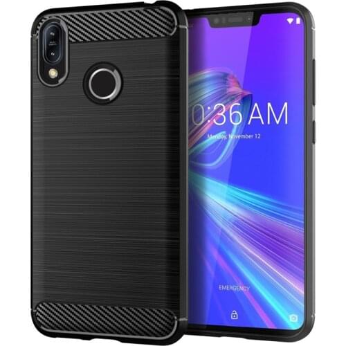 ASUS ZenFoneMax M2 Mobile Phone case ZB633KL protective sleeve brushed carbon fiber pattern silicone anti-fall soft shell