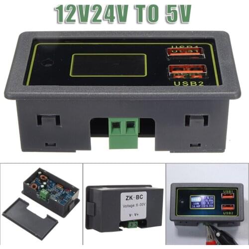 Mayitr 1pc Car Auto LCD Battery Voltage Gauge Dual USB Port Capacity Monitor Meter 12V 24V Volt Amp For RV Truck Solar System