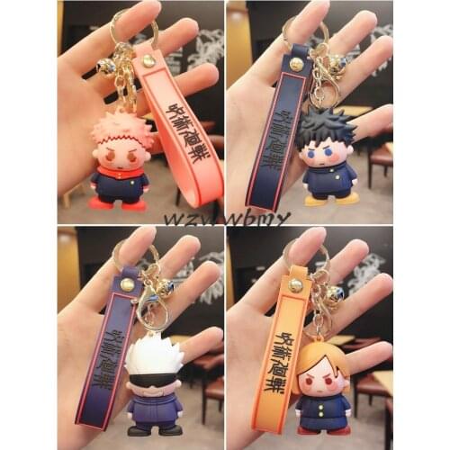 Anime Jujutsu Kaisen Cosplay Keychains Gojo Itadori Fushiguro Kugisaki Sukuna Kawaii Doll Bag Key Chain Gift Collection Keyring