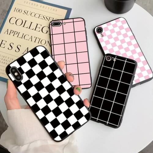 For Samsung Galaxy A11 A12 A21S A31 A41 A02 S A71 A51 A50 A70 A30 A40 A10 A32 A52 A72 A6 Plus M31 M30 S M11 Plaid TPU Case Cover