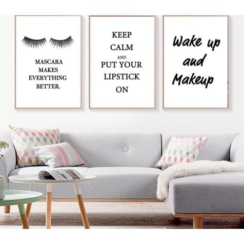 Black White Eyelashes Quote Inspirational Wall Art Canvas Poster And Prints Education Modular Picture Painting Home Decor