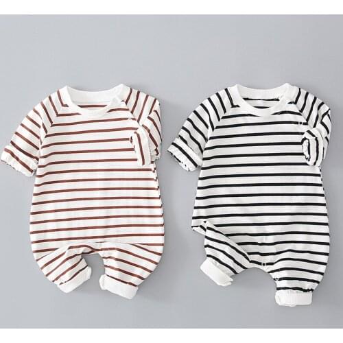 Baby Pajamas Newborn Boys Girls Romper Cotton Long Sleeve Striped Jumpsuit Infant Clothing Spring Autumn Newborn Baby Clothes