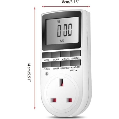 K1KA Electronic Digital Timer Switch 24 Hour Cyclic UK AU US Plug Kitchen Timer Outlet Programmable Timing Socket Programmabl