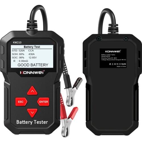 Hot Sale KONNWEI KW210 Auto 12V Car Battery Tester High Accuracy Analyzer 100 to 2000CCA Cranking Car Diagnostic Battery-Tester
