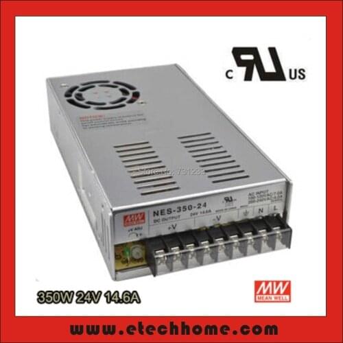 Mean Well Switching Power Supply 350W 24V 14.6A Single Output NES-350-24 for Embroidery Engraver Printer Plasma CNC Router Kits