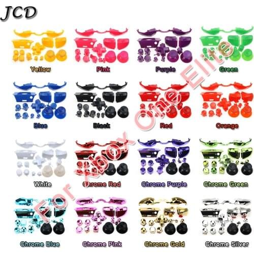 JCD For Xbox One Elite X1 Controller Bumper Triggers Buttons Plastic & Chrome Full Set ABXY D-pad LB RB LT RT Buttons