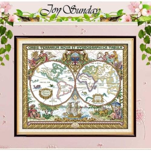 Old world map patterns Counted Cross Stitch 11CT 14CT Cross Stitch Set Wholesale Cross-stitch Kit Embroidery Needlework