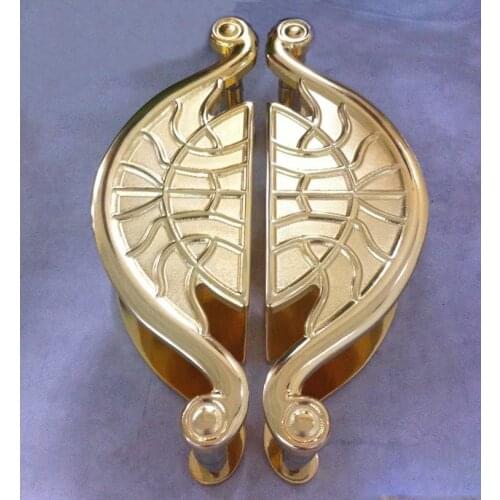 Chinese antique semicircular glass door handle door handle door handle Hotel bronze doors