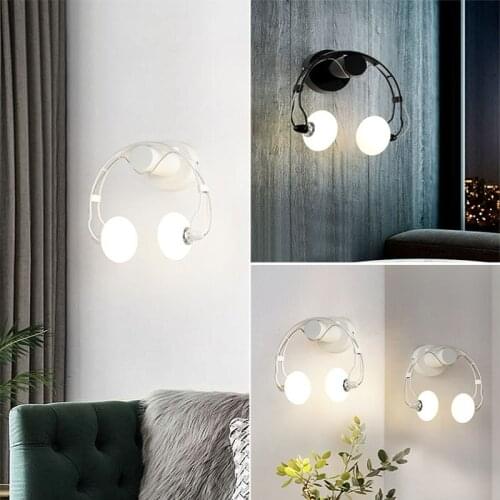 Creative aluminum headphone-shaped wall lamp 5W AC110V/220V modern minimalist wall lamp living room bedroom bedside LED wall lam