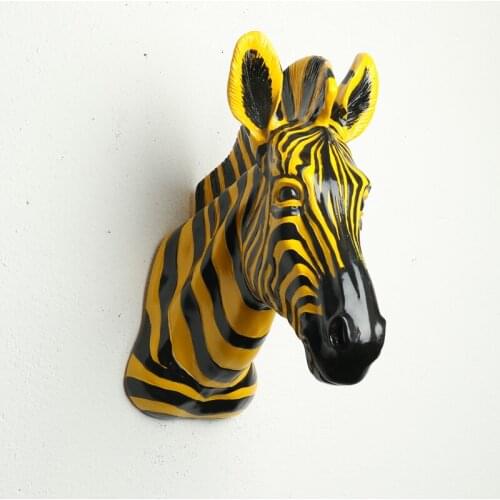 CREATIVE SIMULATION ZEBRA HEAD FIGURINE WALL DECORATION 3D ANIMAL RESIN HORSE ART SCULPTURE HOME WALL HANGING DECORATION R2685