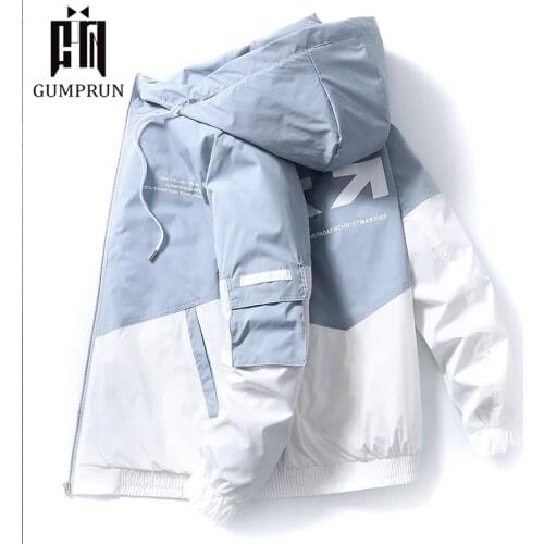 2020 Spring and Autumn Clothes Men Jacket Size 3XL Outwear Hooded Wadded Coat Slim Parka Mens Hooded Fashion Printed Jacket