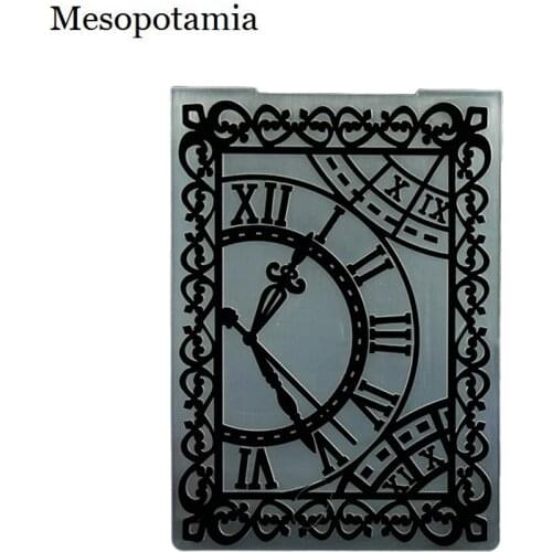 DIY Scrapbooking Clock Time Bump Embossing File Tools Templates Making Plastic Template Garden Crafts Sewing Embossing Folders