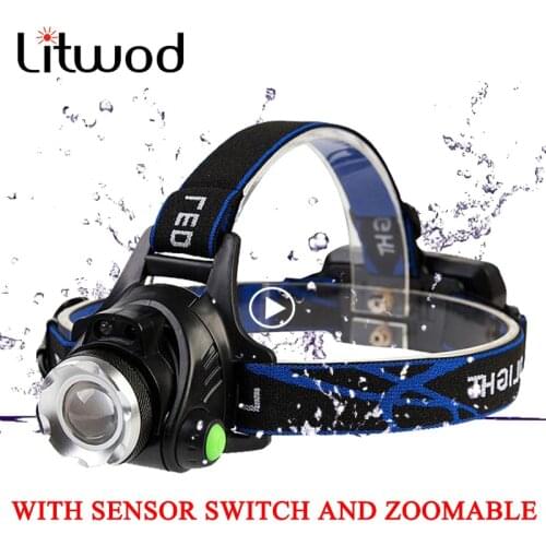 LEDz25 headlamp fishing headlight T6/L2 3 modes Zoomable lamp Induction Headlamp Fishing Light Lamp Lantern By 18650 Battery