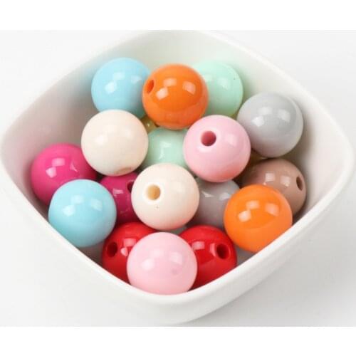 Candy colors Solid color Acrylic Round Spacer Beads For Jewelry making DIY 16mm 10pcs KL116