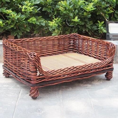 Kennel cat litter summer rattan cold nest pet Golden Retriever large medium kennel removable and washable four seasons universal