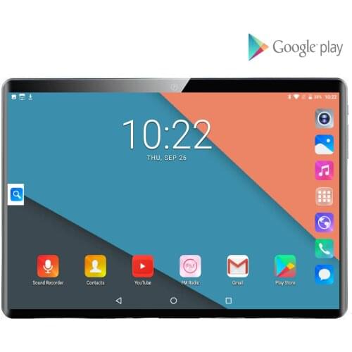 10 inch Android 9.0 2.5D Screen Tablet pcs 3G Phone tablet PC Quad Core ROM 32GB tablets 10.1 kids tablet FM GPS +64GB TF