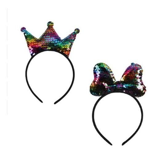Sequin Crown Mouse Ears Headbands Boutique Girls Adults Christmas Party Cartoon Hair Band Headwea Photography Props gift favors