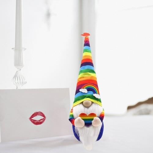 Rainbow Gnome Scandinavian Tomte Nisse Pride Nordic Norris Colorful Home Farmhouse Kitchen Decor LGBTQ Cheer Up Gift Tiered Tray
