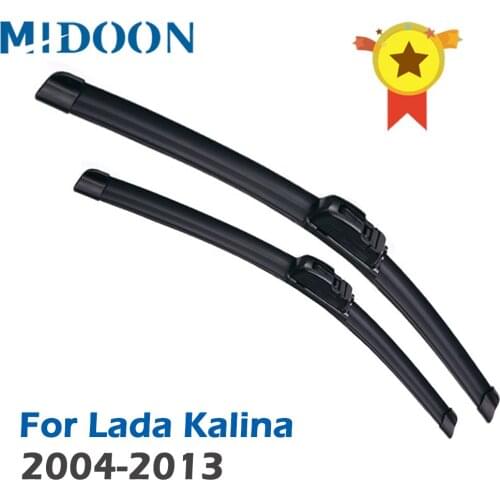 MIDOON Wiper Front Wiper Blades For Lada Kalina 2004 - 2013 2012 2011 2010 2009 2008 Windshield Windscreen Front Window 24"+16"