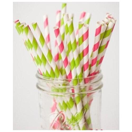 Mixed Striped and Polka Dot Drinking Paper Straws,striped paper party straws Vintage, Retro paper