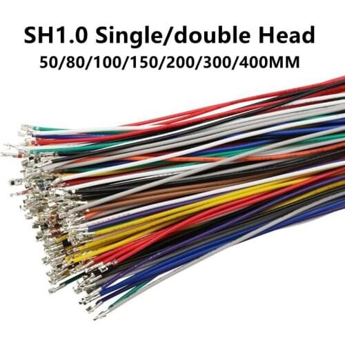 SH1.0 Connector Terminal Wire Electronic Wire Single/double Head without housing 28AWG 50/80/100/150/200/300/400mm 1.0mm Pitch