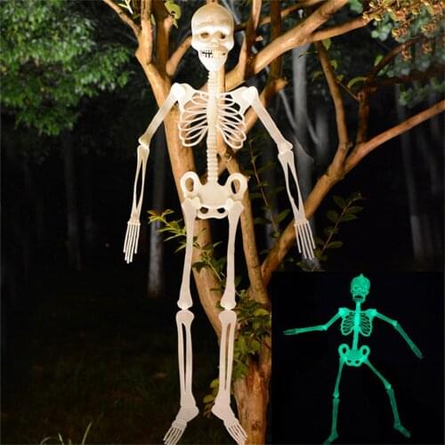 150cm Luminous Skull Skeleton Body Scary Halloween Magic Toy Party Haunted House Tricky Prop Shocker Toys For Kids Adults