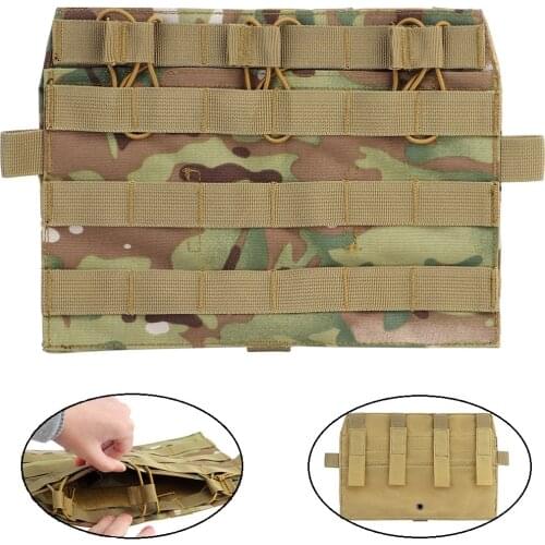 Tactical Triple Magazine Pouch M4 5.56 Vest Molle Front Plate Panel Flap Detatchable 1000D Nylon Mag Bag Hunting Accessories