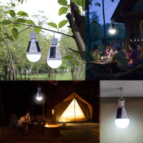 Waterproof Solar Bulb Lamp E27 Hanging Solar Light Lantern For Outdoor Picnic Hiking Fishing Camping Tent Home Emergency Lamps