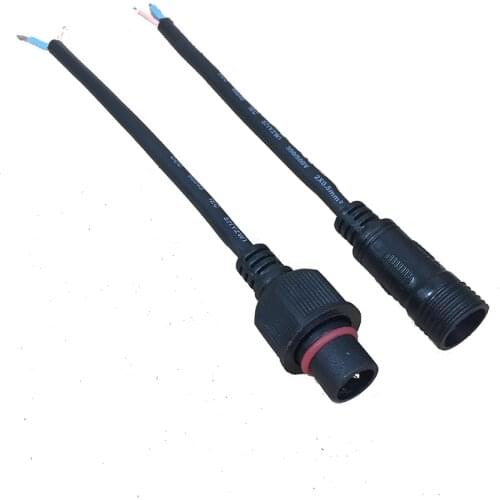 Waterproof Electrical Coupler H05RN-F 2Pin 105℃ Male Female Plug LED Connector 2X0.5 SQMM Red/Blue Wire Coupled 30cm