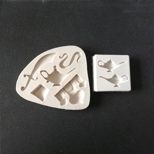 Magic Lamp & Castle Mould Silicone Mold Fondant Cake Decorating Tool Gumpaste Sugarcraft Chocolate Forms Bakeware Tools