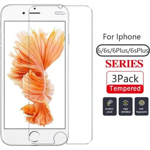 3Pack Tempered Glass For Iphone 6 6plus 6s 6splus Screen Protector Iphone6s Iphone6 Smartphones Screenprotector Accessories Glas
