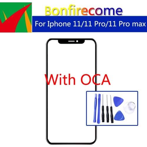 For Iphone-11 /11 Pro/11 Pro Max LCD Front Touch Screen Glass Outer Lens Replacement With OCA Tape