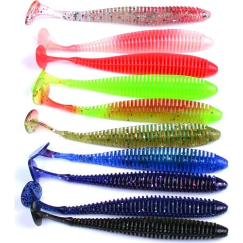 10 Pcs/Lot Pesca Artificial Worm Swimbaits Jig Head Soft Fly Fishing Bait Lures