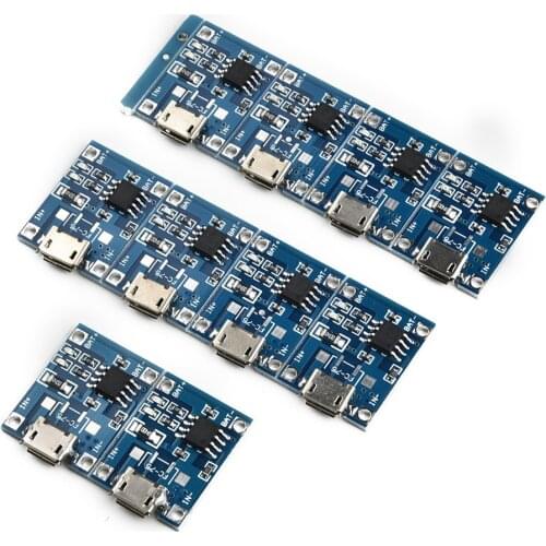 10pcs Dimension:25*19*10mm/0.98’’x0.75’’x0.40’’ TP4056 Micro USB Charger Module 5V 1A Lithium Battery Charging Board