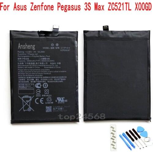 100% NEW Original 5000mAh C11P1614 battery For Asus Zenfone Pegasus 3S Max ZC521TL X00GD Mobile phone