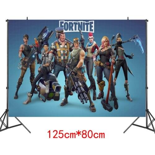 125*80 CM New Original fortnite Party Birthday Background Cloth Theme Layout game Figure Decoration Supplies Kids toys gift