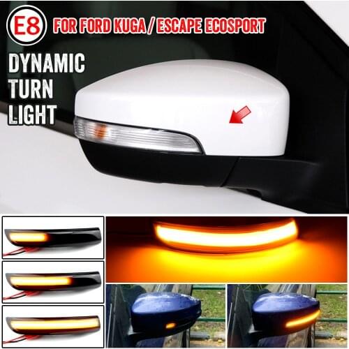 2 Pieces Dynamic Blinker LED Turn Signal Lights Side Mirror indicator For Ford Escape Kuga II EcoSport 2013 - 2019