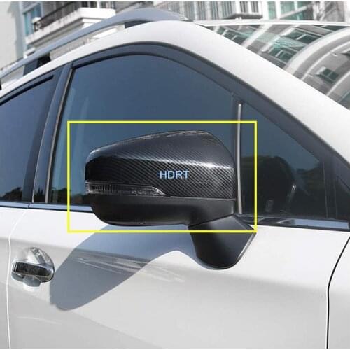 For Subaru XV 2018 2019 2020 Carbon Car Styling Back Rear View Rearview Side Mirror Strip Cover Stick Trim Panel Lamp Parts 2pcs