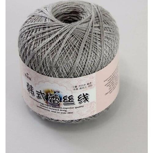 3ballsx50g New Soft Hand Cotton Lace Wool Yarn Crochet Shawl Scarf Knitting Gray 16122-3