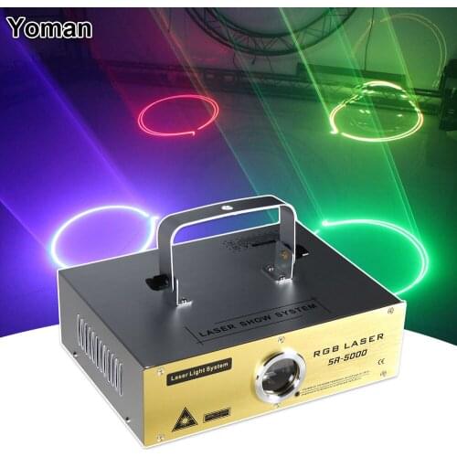 3D Animation Laser Light 5W ILDA RGB Laser Light Music DMX512 Laser Projector DJ Disco Patterns Scanner Laser Stage Christmas
