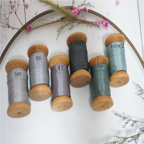 7mmX10m/roll by woodenspool 100% pure silk embroidery ribbon thin taffeta silk ribbon habotai hand dyed silk satin ribbon