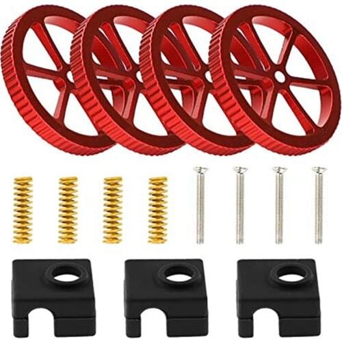 3D Printer Accessories Metal Red Leveling Nut is Suitable for Ender 3, CR-10 Series Hot Bed Leveling Components